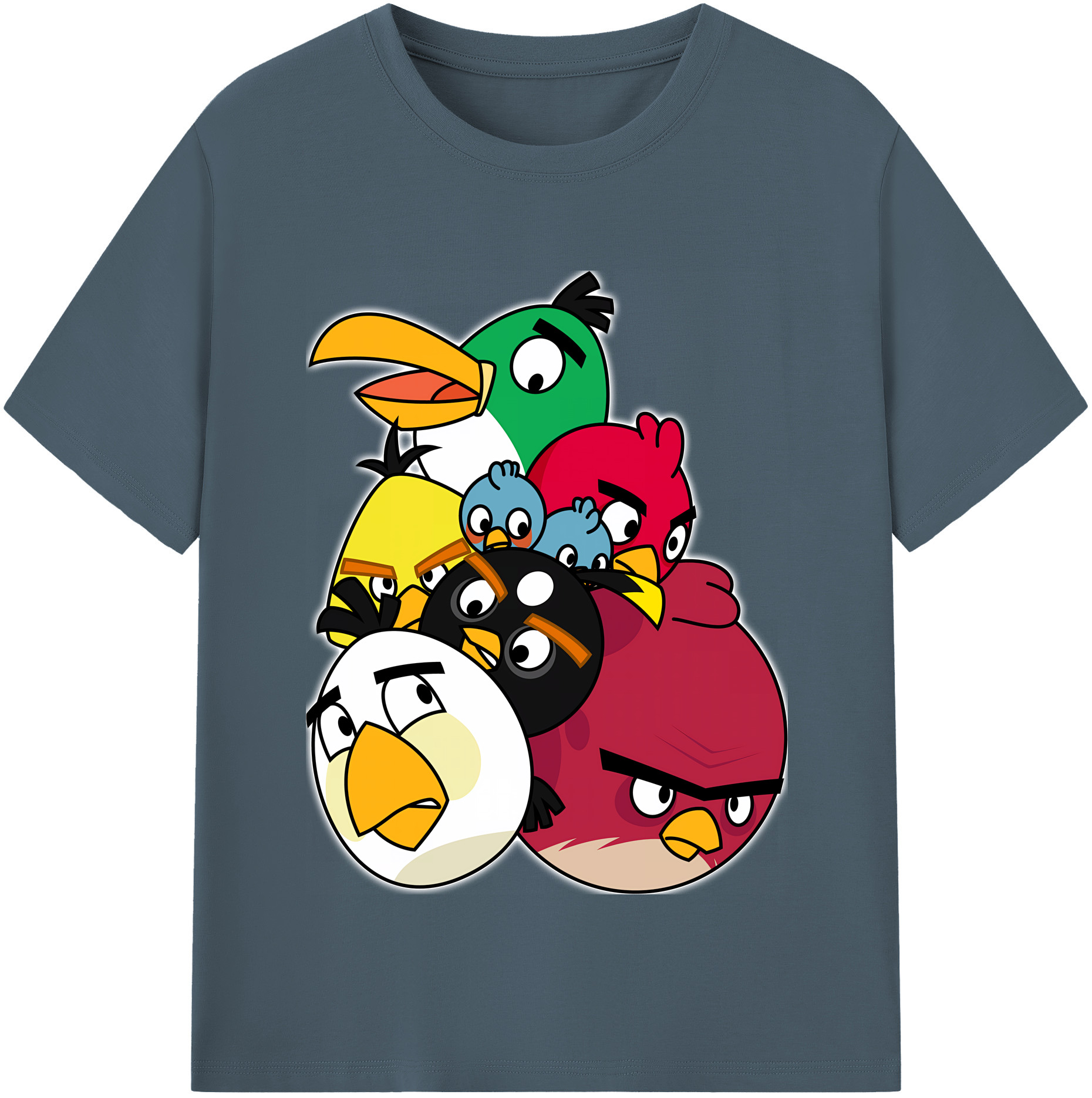 （画像用） Angry Birds アングリーバード 綿100％半袖Tシャツ（フロントプリント）